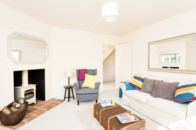 Cockley House Blakeney lounge with woodburner
