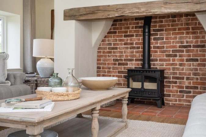 Smugglers Rest restored brick fireplace