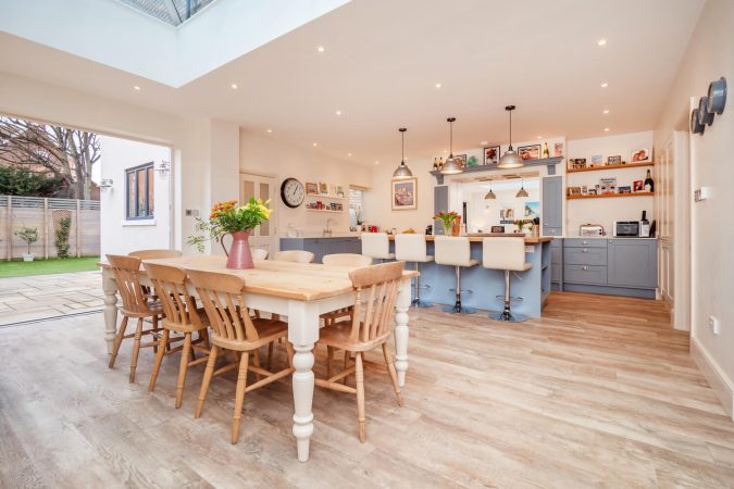 Rosewood's kitchen dining and bifold opening