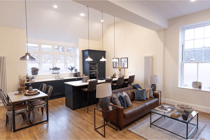 Collison Place Living room and kitchen