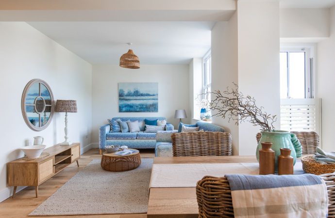 The Bure Apartment, The Strand Sheringham, Living space including dining area