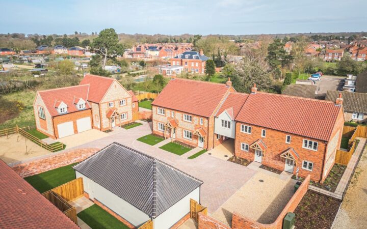 Auden Place properties in Holt birds eye view