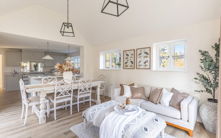 Open plan kitchen, diner and living space